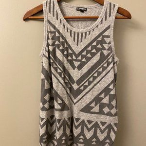 Express Geometric Grey Tank